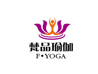 李贺的梵品瑜伽对称logo设计logo设计