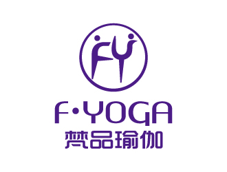 张俊的梵品瑜伽对称logo设计logo设计
