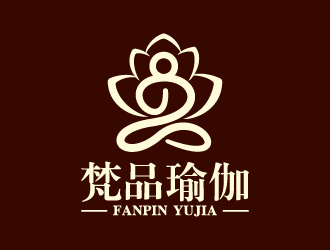 叶美宝的梵品瑜伽对称logo设计logo设计