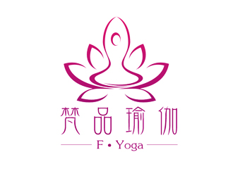 谭家强的梵品瑜伽对称logo设计logo设计