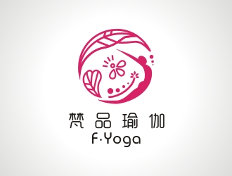 蔡少铃的梵品瑜伽对称logo设计logo设计