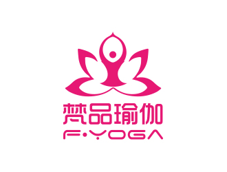 孙金泽的梵品瑜伽对称logo设计logo设计