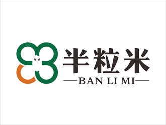 唐国强的半粒米logo设计