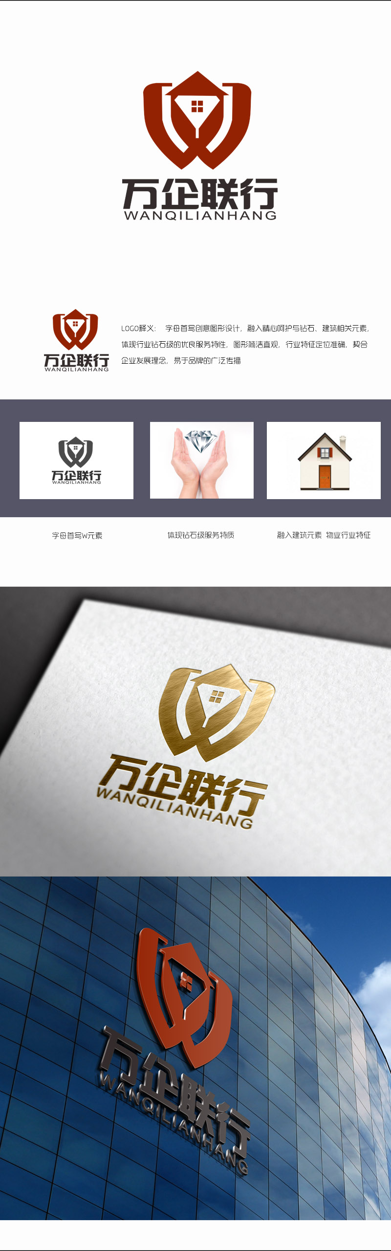 郭庆忠的万企联行物业服务有限公司logo设计