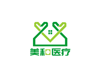 姜彦海的美和医疗康复医院抽象字母图标logo设计