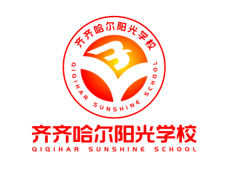 姜彦海的齐齐哈尔阳光学校校标【原logo升级】logo设计