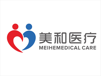 唐国强的美和医疗康复医院抽象字母图标logo设计