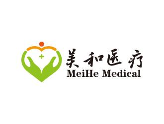 何锦江的美和医疗康复医院抽象字母图标logo设计