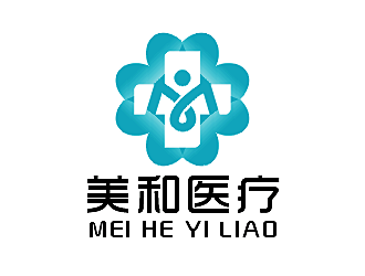 劳志飞的美和医疗康复医院抽象字母图标logo设计