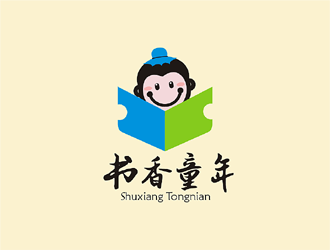 梁俊的书香童年logo设计