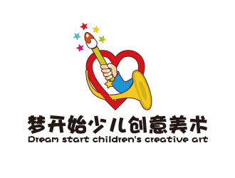 吴志超的梦开始少儿创意美术教育LOGO设计logo设计