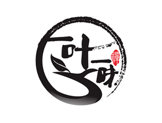 王仁宁的一叶一味logo设计