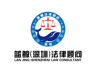 安冬的蓝鲸法律事务所卡通logo设计