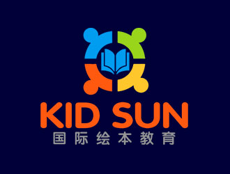 钟炬的kid sun 国际绘本教育logo设计