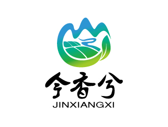 张俊的山水元素绿色农产品logo设计