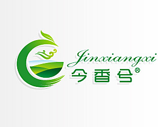 黎明锋的山水元素绿色农产品logo设计