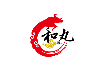 秦晓东的和丸牛肉馆店铺logo设计