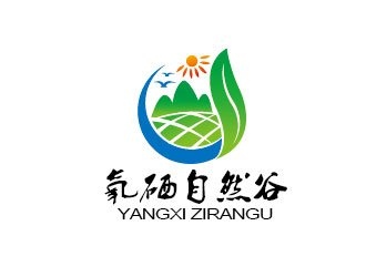 李贺的氧硒自然谷山水风景logo设计
