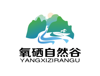 张俊的氧硒自然谷山水风景logo设计