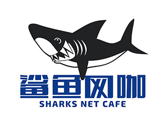 潘乐的鲨鱼网咖logo设计