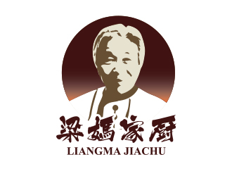 黄安悦的梁妈家厨餐饮连锁商标logo设计