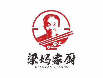 何嘉健的梁妈家厨餐饮连锁商标logo设计