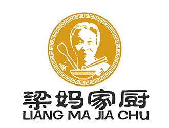 潘乐的梁妈家厨餐饮连锁商标logo设计