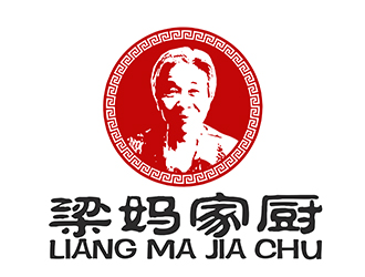 潘乐的梁妈家厨餐饮连锁商标logo设计