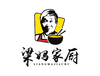 孙金泽的梁妈家厨餐饮连锁商标logo设计