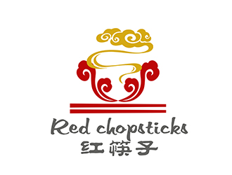 潘乐的红筷子餐馆标志设计logo设计