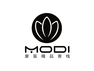 谭家强的摩笛精品客栈标志logo设计