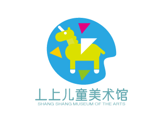 张俊的线条行动物品牌logo－丄上儿童美术馆logo设计