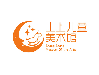 谭家强的线条行动物品牌logo－丄上儿童美术馆logo设计