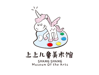 勇炎的线条行动物品牌logo－丄上儿童美术馆logo设计
