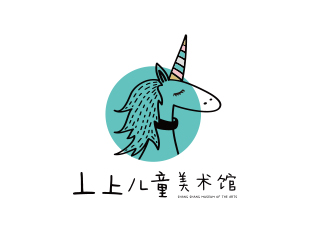 孙金泽的线条行动物品牌logo－丄上儿童美术馆logo设计