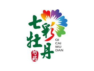 张俊的七彩牡丹芍药logo设计logo设计
