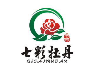 李杰的七彩牡丹芍药logo设计logo设计