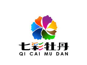 朱兵的七彩牡丹芍药logo设计logo设计