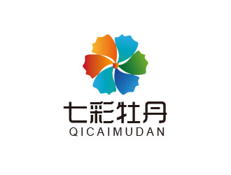 朱红娟的七彩牡丹芍药logo设计logo设计