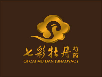 晓熹的七彩牡丹芍药logo设计logo设计