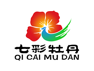 潘乐的七彩牡丹芍药logo设计logo设计