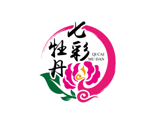 安冬的七彩牡丹芍药logo设计logo设计