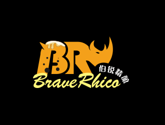 黄安悦的伯锐精酿(Brave Rhico)精酿啤酒商标设计logo设计