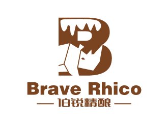 张俊的伯锐精酿(Brave Rhico)精酿啤酒商标设计logo设计