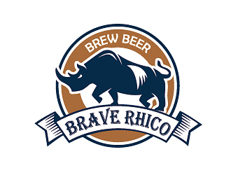 赵军的伯锐精酿(Brave Rhico)精酿啤酒商标设计logo设计