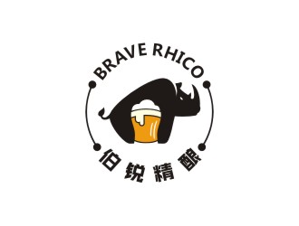曾翼的伯锐精酿(Brave Rhico)精酿啤酒商标设计logo设计