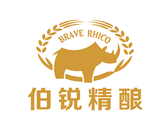 潘乐的伯锐精酿(Brave Rhico)精酿啤酒商标设计logo设计