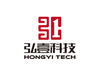 弘壹科技网贷公司负空间标志logo设计