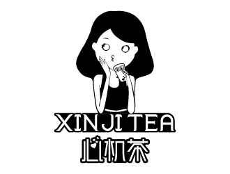 张祥琴的心机茶饮品奶茶logologo设计
