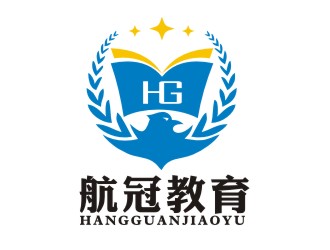 李杰的航冠教育培训中心标志设计logo设计